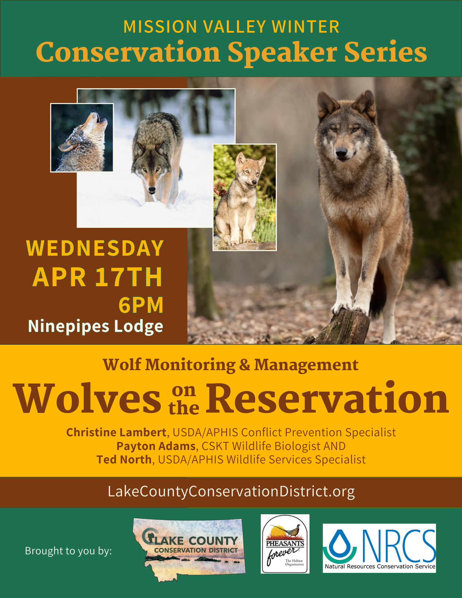 Speaker Series: Wolves on the Reservation @ Ninepipes Lodge--Allentown Restaurant